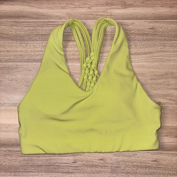 Aerie Lime Green Braided Strap Sports Bra - Picture 1 of 4